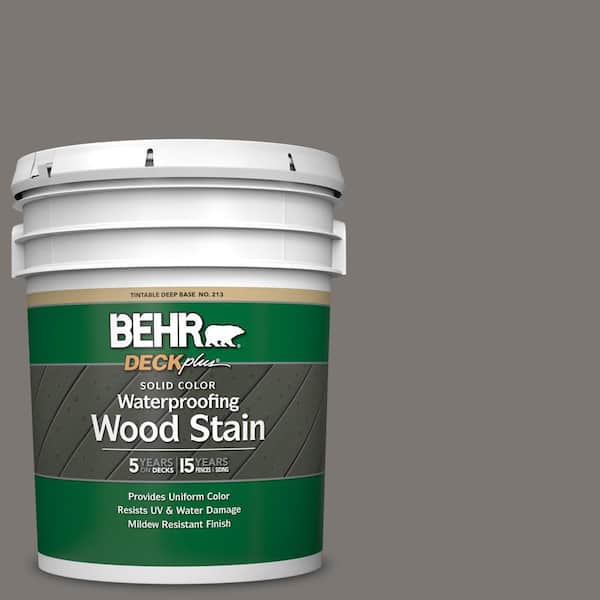 BEHR DECKplus 5 gal. #790F-5 Amazon Stone Solid Color Waterproofing Exterior Wood Stain