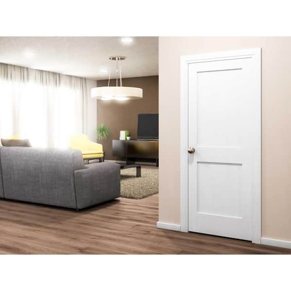EightDoors Shaker 36-in x 80-in White 2-panel Square Solid Core Primed MDF Slab Door EightDoors Shaker 36-in x 80-in White 2-panel Square Solid Core Primed MDF Slab Door