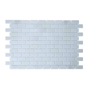 Glass Tile Love White Hot Subway White 22.5 in. x 13.25 in. Glossy Glass Patterned Mosaic Wall Tile (9.68 sq. ft./Case)