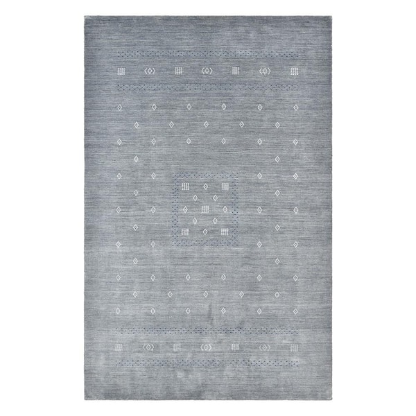 Solo Rugs Simi Bohemian Gabbeh Slate 9 ft. x 12 ft. Hand Loomed Area Rug