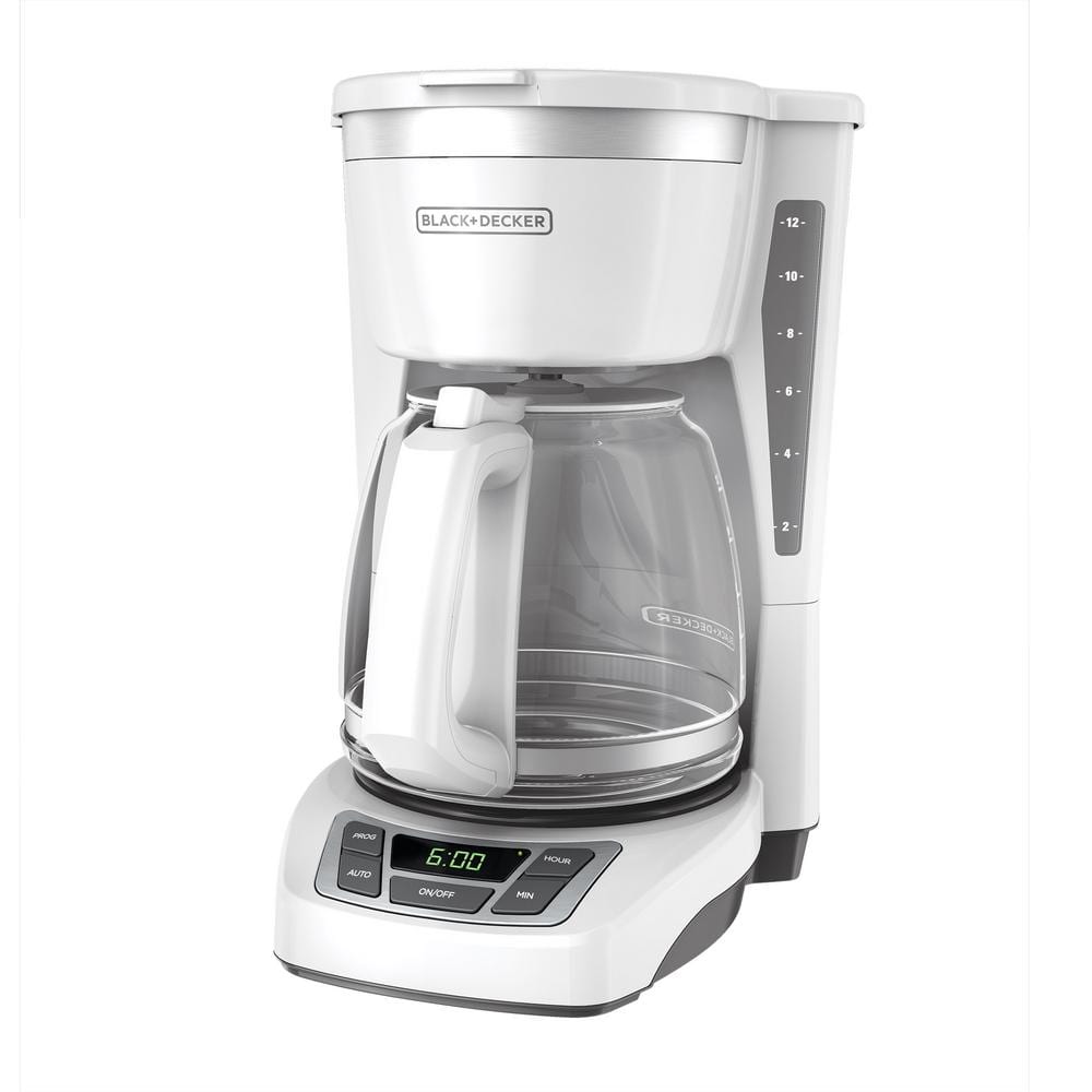 BLACK+DECKER 12-Cup* Programmable Coffeemaker  White  CM1160W