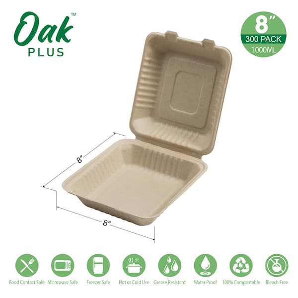 Stock Your Home 6 x 6 Clamshell Takeout Box (50 Count) - Foam Containe