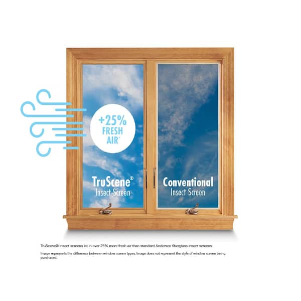 24-15/16 in. x 48-11/32 in. 400 Series Stone Aluminum Casement TruScene Window Screen