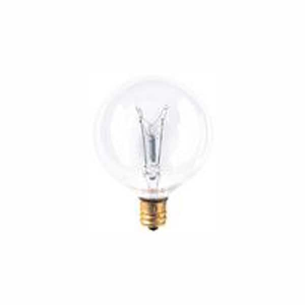 Bulbrite 25-Watt Warm White Light G16.5 (E12) Candelabra Screw Base Dimmable Clear Incandescent Light Bulb, 2700K (40-Pack)