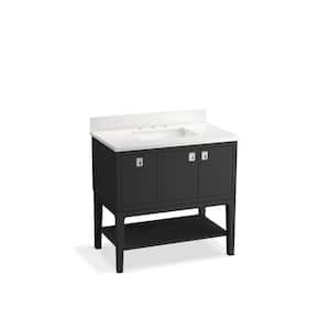 Seagrove By Studio McGee 36 in. Bathroom Vanity Cabinet in Ferrous Grey with Sink And Quartz Top