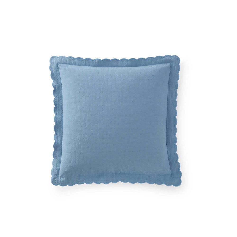 Signature Scallop 2-Piece Mountain Range Blue Cotton Rich Jacquard 26X26 Euro Sham Set price history on PriceWatchPro