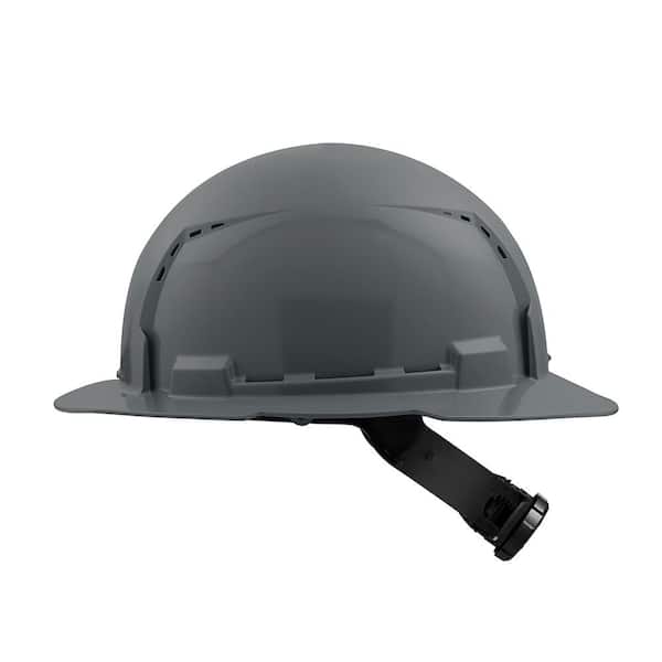 Bolt Gray Type 1 Class C Full Brim Vented Hard Hat with 4-Point Ratcheting Suspension (10-Pack)