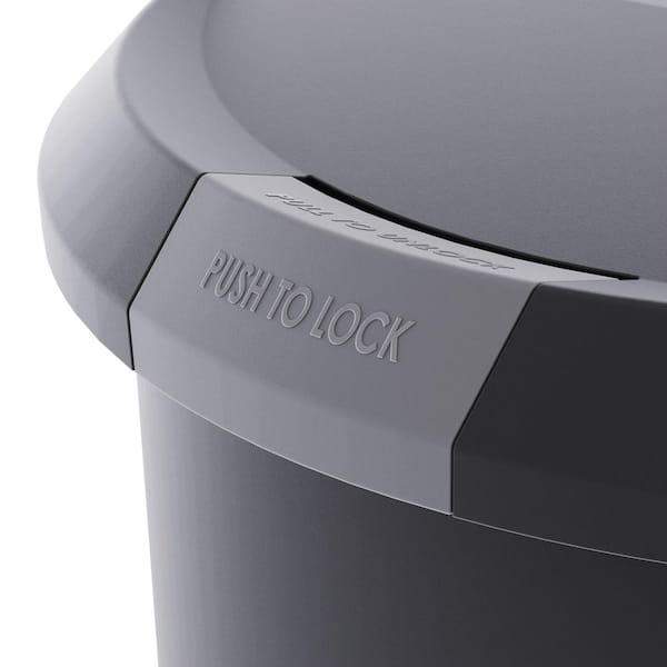HDX 13 Gal. Black Resin Step-on Trash Can with Locking Lid 999