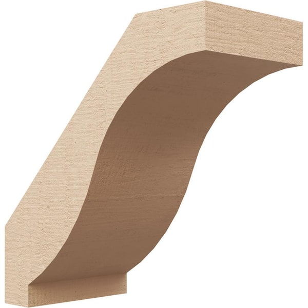 Ekena Millwork 5 in. x 10 in. x 10 in. Baker Rough Cedar Woodgrain Timberthane Polyurethane Knee Brace, Primed