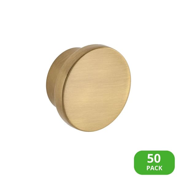50-Pack Ethan 1-5/8 in. (41 mm) Modern Satin Brass Round Oversized Cabinet Knob