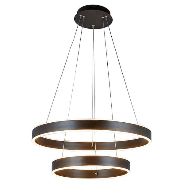 Unbranded Franzella 15-Watt Integrated LED Oil Rubbed Bronze Body-Aluminum-Oil Rubbed Bronze Geometric Chandelier