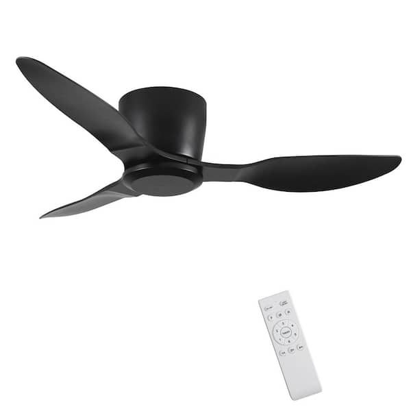 LINJO 40 in. Indoor Black Low Profile Ceiling 6 Fan Speeds Ceiling Fan with Remote and Timer for Living Room/Kitchen/Bedroom