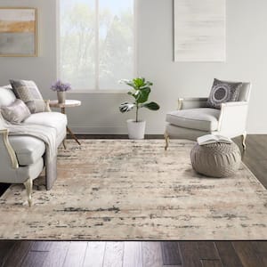 Concerto Beige Grey 8 ft. x 8 ft. Abstract Contemporary Square Area Rug