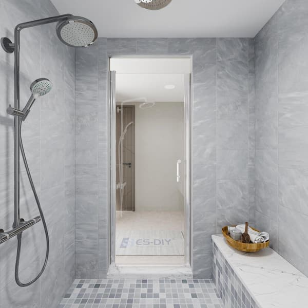 32-34 in. W x 72 in. H Pivot Frameless Shower Door in Chrome Finish with Clear Glass