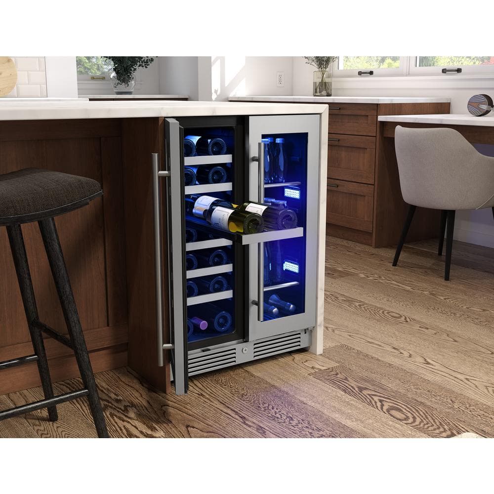 Zephyr 24" Stainless Steel Dual Zone Wine and Beverage Cooler
