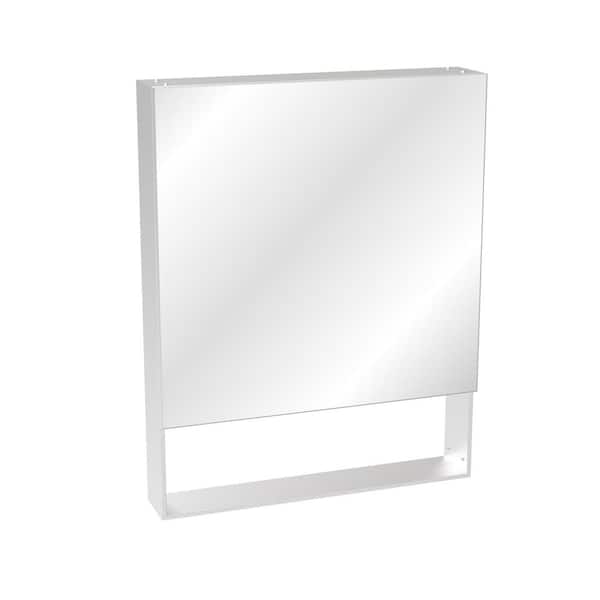 24 in. W x 30 in. H Rectangular Aluminum Medicine Cabinet with Mirror in Silver