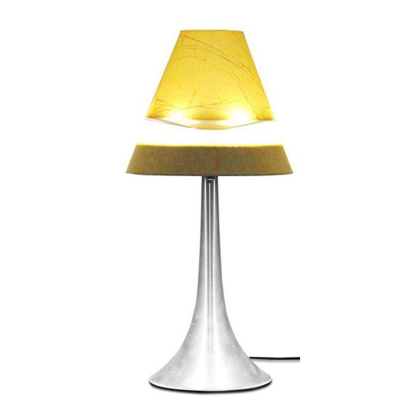 All The Rages 16.5 in. Brushed Chrome Touch Control Hover Lamp with Floating Parchment Shade
