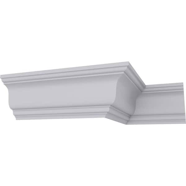 Ekena Millwork Traditional Smooth 2.75 in. D x 3.75 in. W x 12 in. L Polyurethane Crown Moulding Sample