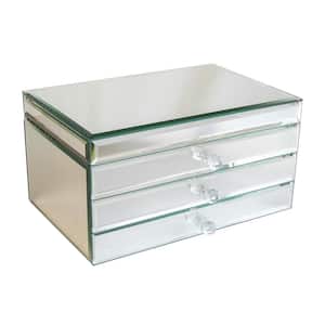 Maxine Mirrored Jewelry Organizer Box with Drawers