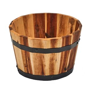 8 x 13 in. Brown Wood Bucket Barrel
