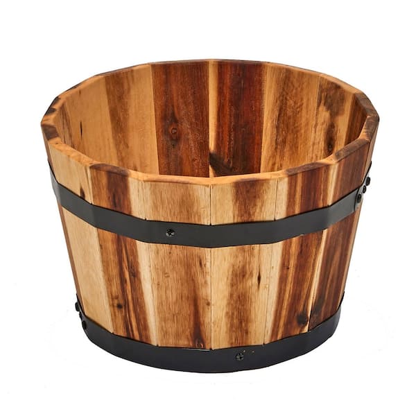 Unbranded 8 x 13 in. Brown Wood Bucket Barrel