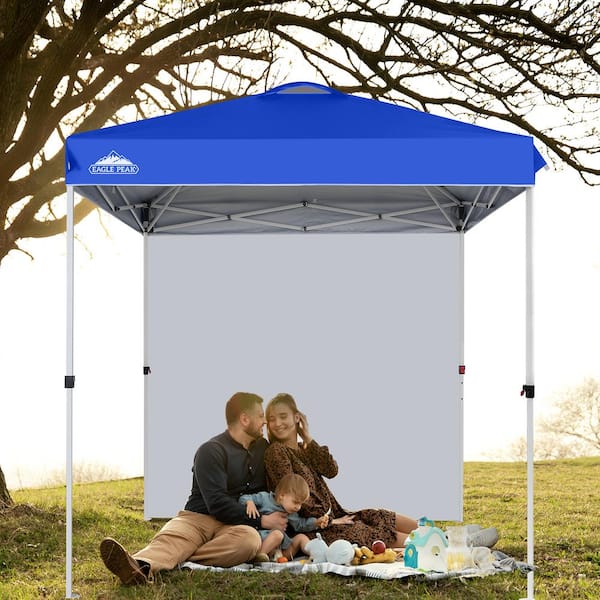 EAGLE PEAK 6.6 ft. x 6.6 ft. Outdoor Portable Pop Up Canopy Tent Removable Sidewall