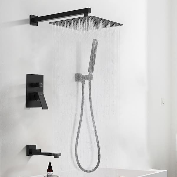 Staykiwi Single Handle 1 -Spray Shower Faucet 2.5 GPM with Pressure Balance Anti Scald in Matte Black