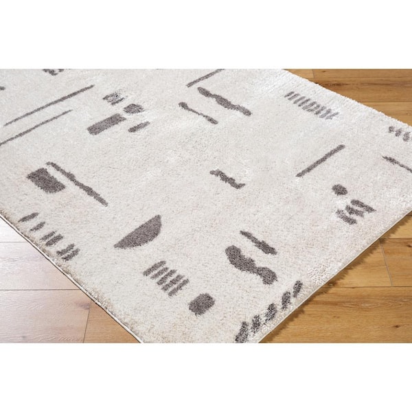 Fossay Shag Charcoal 3 ft. x 7 ft. Modern Indoor Area Rug