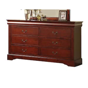 Louis Philippe III Cherry Dresser and Mirror Just Furniture