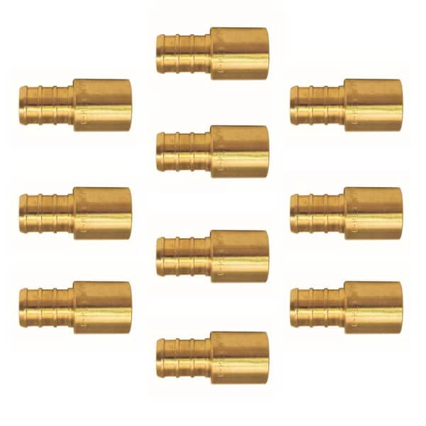 1/2 in. Brass PEX-B Barb x Male Copper Sweat Adapter (10-Pack)