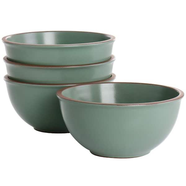 GIBSON ELITE Dumont 24 fl. oz. Green Terracotta Cereal Bowl (Set