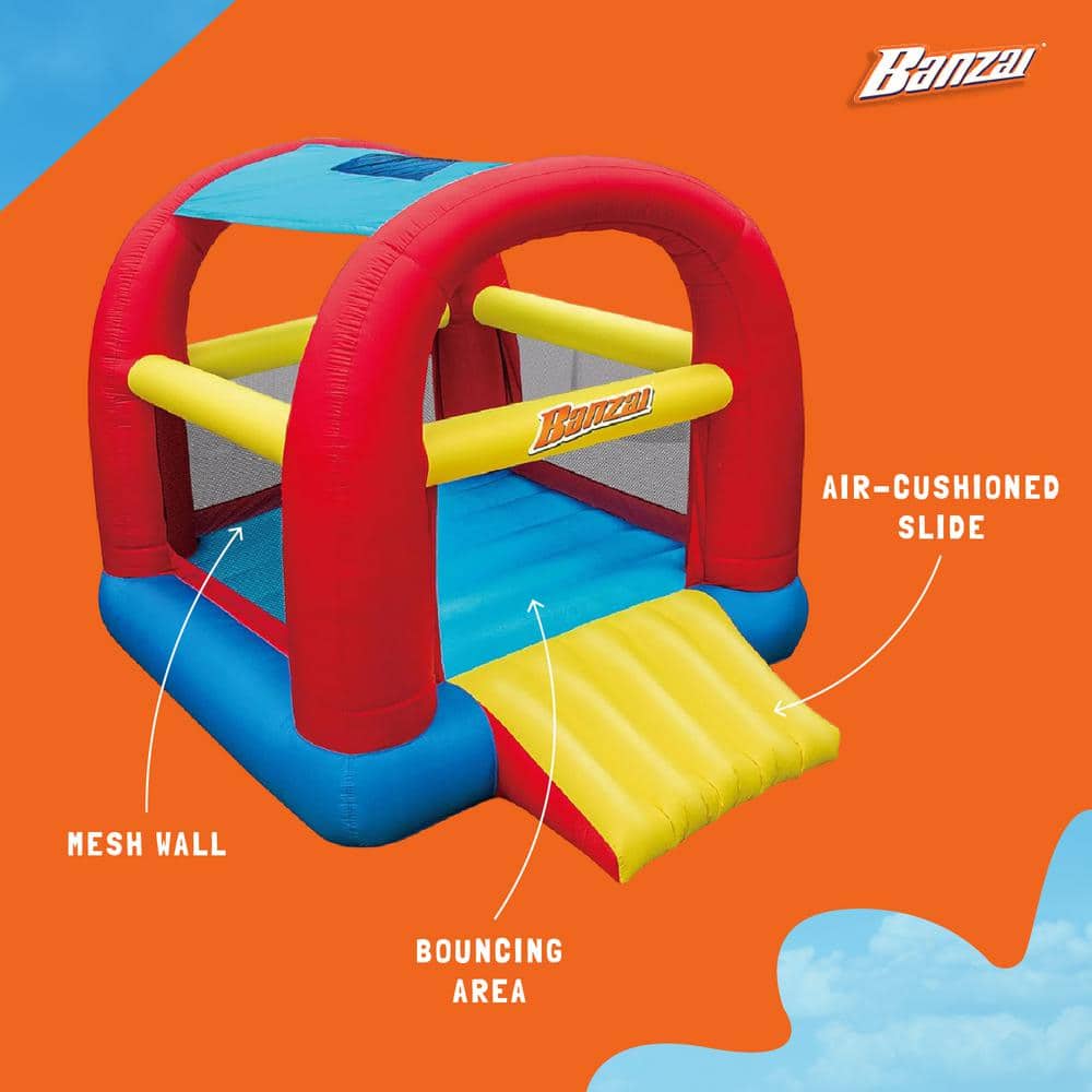 Banzai Banzai Cool Canopy Bouncer Outdoor Inflatable Slide/Shaded Backyard Bounce House