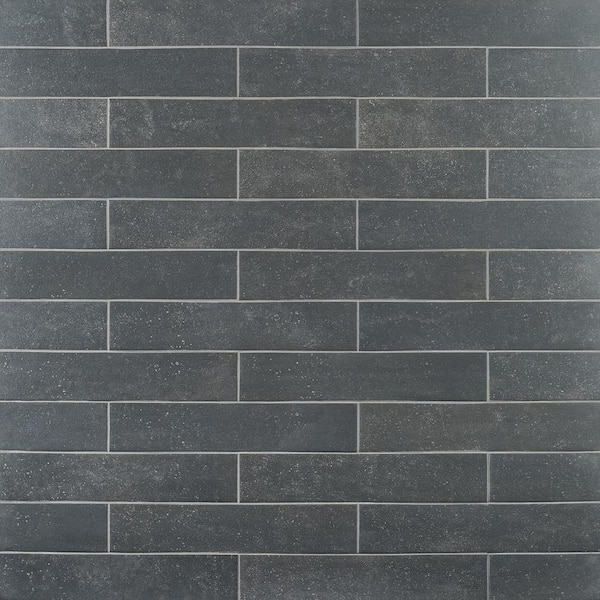 Ivy Hill Tile Sanskrit Black 4 in. x 0.35 in. Matte Porcelain Floor and Wall Tile Sample
