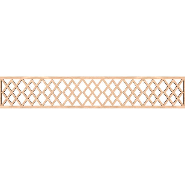 Ekena Millwork Hadley Fretwork 0.375 in. D x 46.625 in. W x 8 in. L Red Oak Wood Panel Moulding