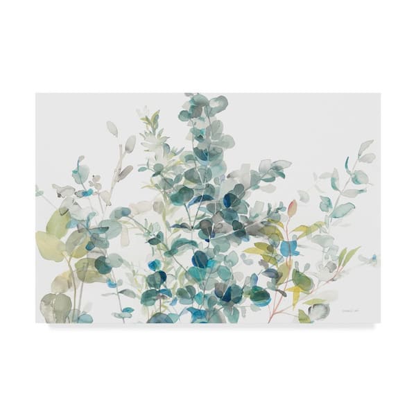 Trademark Fine Art 30 in. x 47 in. "Eucalyptus I White Crop" by Danhui Nai Printed Canvas Wall Art