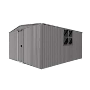 13 ft. W x 11 ft. D Metal Apex Roof Outdoor Storage Sheds with Vents and Side Firewood Storage (143 sq. ft. )