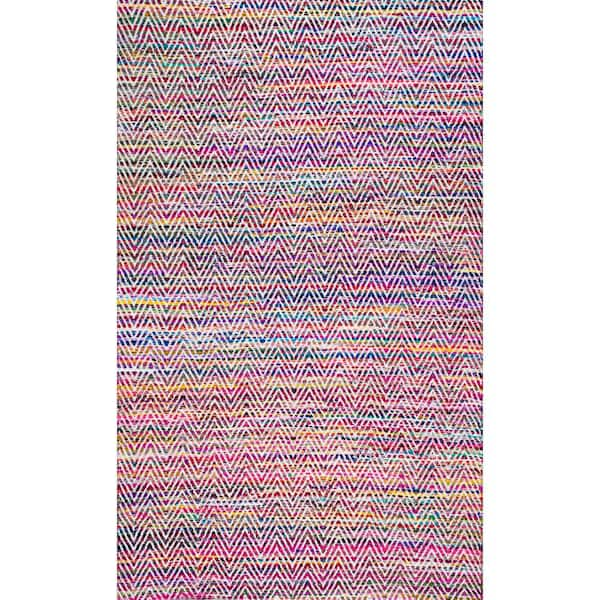 nuLOOM Rochell Bohemian Chevron Magenta 4 ft. x 6 ft. Area Rug