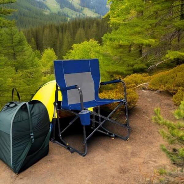 Cubilan Metal Outdoor Rocking Chair Side Table Camping Chair