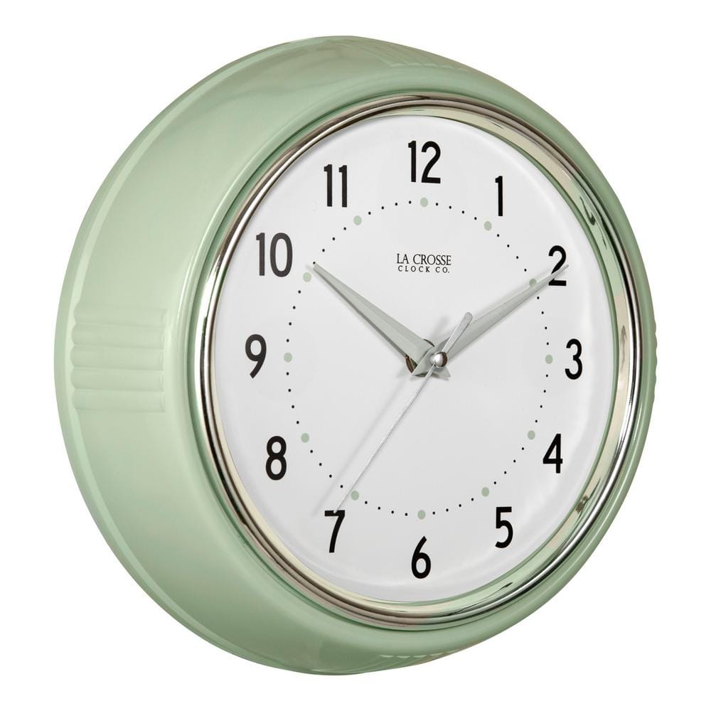 Pistachio Green Retro Diner 9.5" Quartz Analog Wall Clock