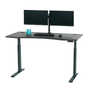 60 in. Rectangular Gray Standing Desk with Adjustable Height Feature