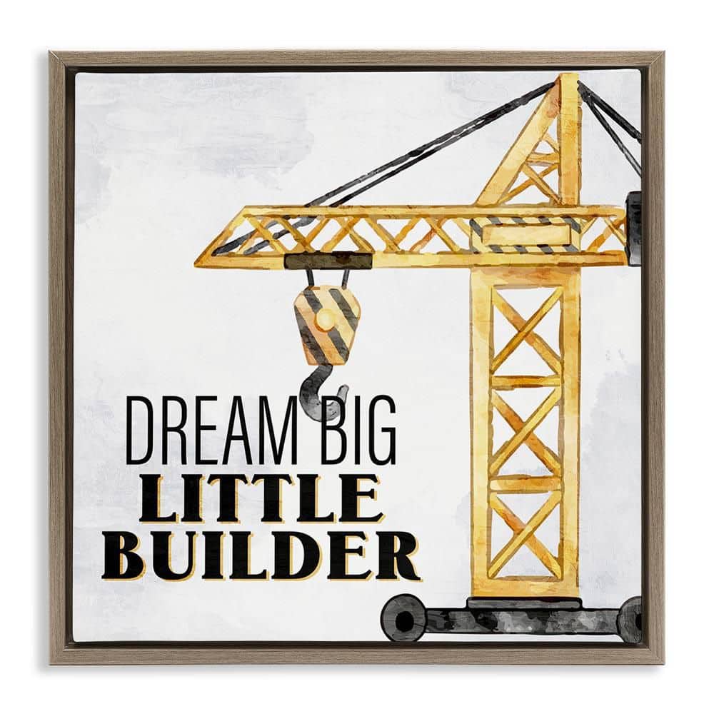Dream Big Little Builder by Kim Allen Brown Floater Frame Typography Graphic Art Print 25 in. x 25 in. price history on PriceWatchPro