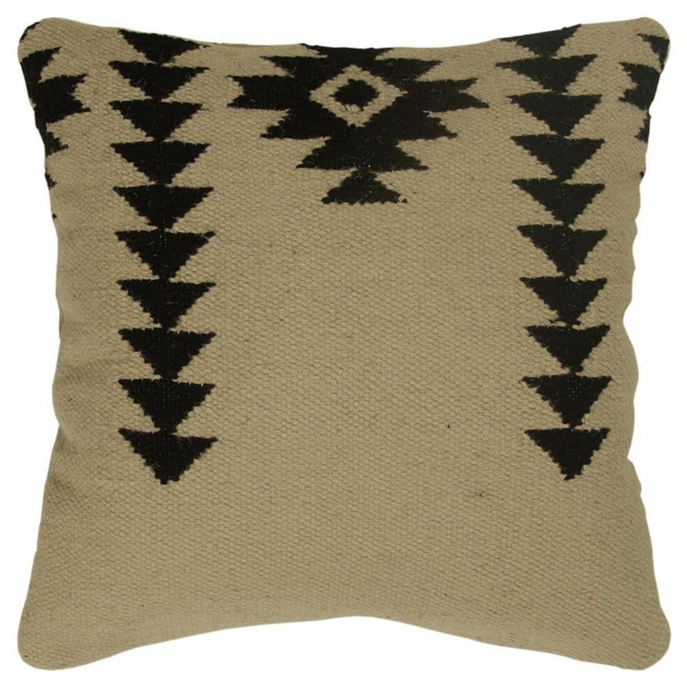 Black, Ivory Solid Polyester 18 in. x 18 in. Throw Pillow price history on PriceWatchPro