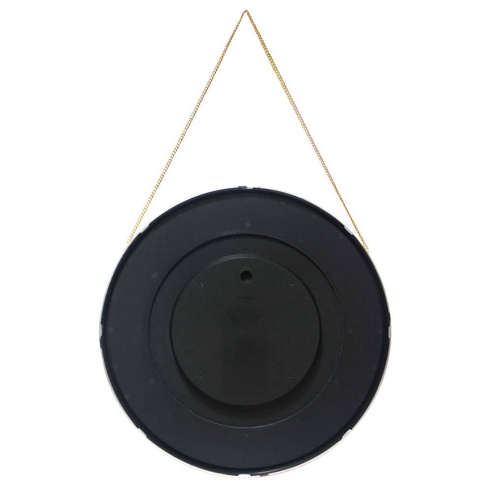 17.5" Round Gold Framed Wall Mirror with Metal Chain