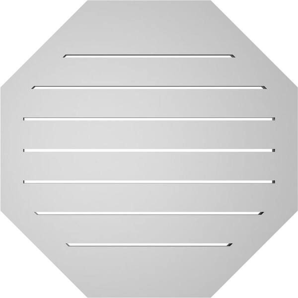 Ekena Millwork - 26" x 26" Octagonal Surface Mount PVC Gable Vent: Functional with Brickmould Frame