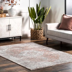 Kayleigh Traditional Faded Fringe Rust 2 ft. 8 in. x 8 ft. Runner Rug