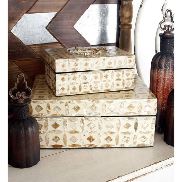 Litton Lane Rectangle Mother of Pearl Box with Hinged Lid  display picture 2