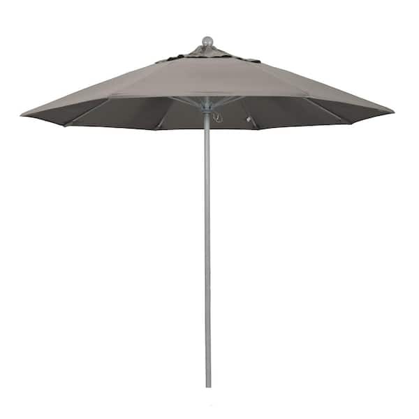 California Umbrella 9 ft. Gray Woodgrain Aluminum Commercial Market Patio Umbrella Fiberglass Ribs and Push Lift in Taupe Pacifica