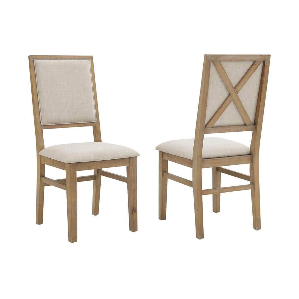 KACEY Straight Back Style LUCKY Upholstered Fabric Dining Chair with Spring  Seating, Espresso legs (Set of 2) - Bed Bath & Beyond - 16150856