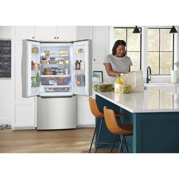 Frigidaire - Gallery 30 in. 20 cu. ft. Standard Depth French Door Refrigerator in Stainless Steel with Internal Water Dispenser