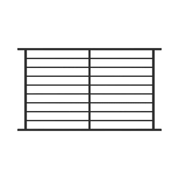 FORTRESS Fe26 Axis 40 in. H x 6 ft. W Black Steel Railing Level Panel Rail Kit